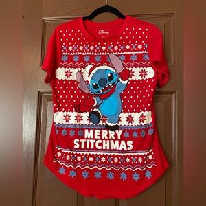 T-shirt, Disney, stitch, Christmas